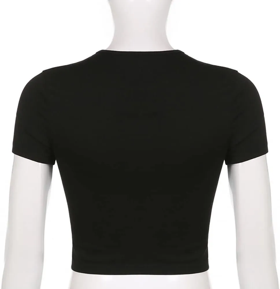 E Girl Clothing Graphic Print Summer Crop Top for Teen Girls
