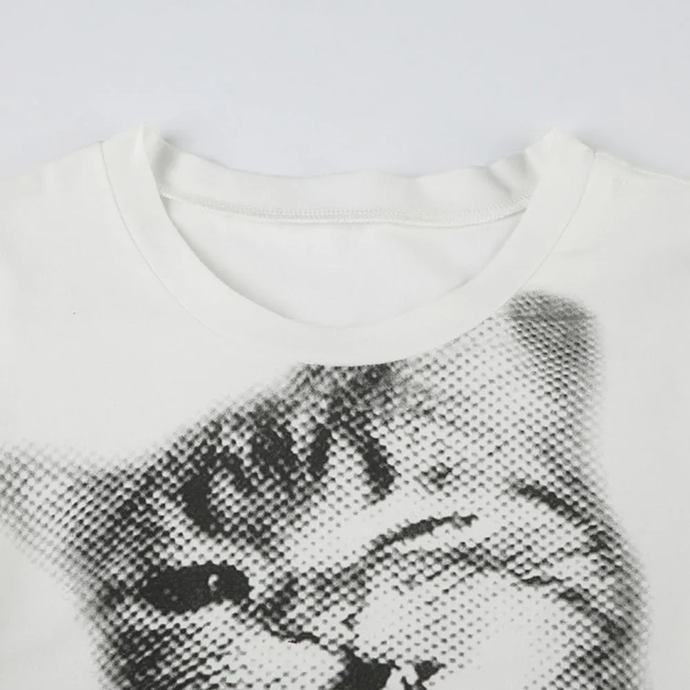 E Girl Clothing Graphic Print Summer Crop Top for Teen Girls