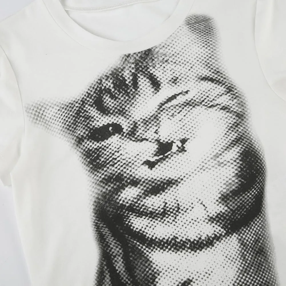 E Girl Clothing Graphic Print Summer Crop Top for Teen Girls
