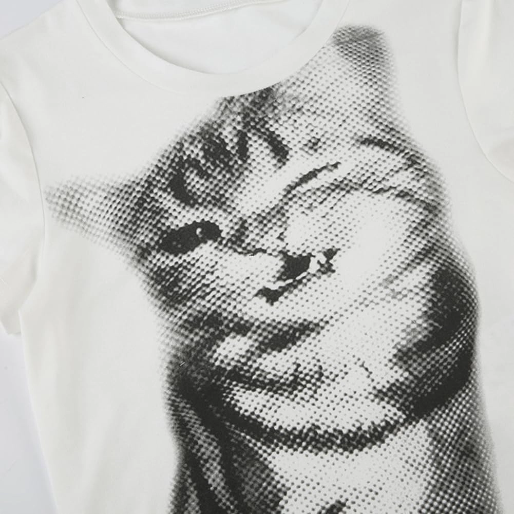 E Girl Clothing Graphic Print Summer Crop Top for Teen Girls