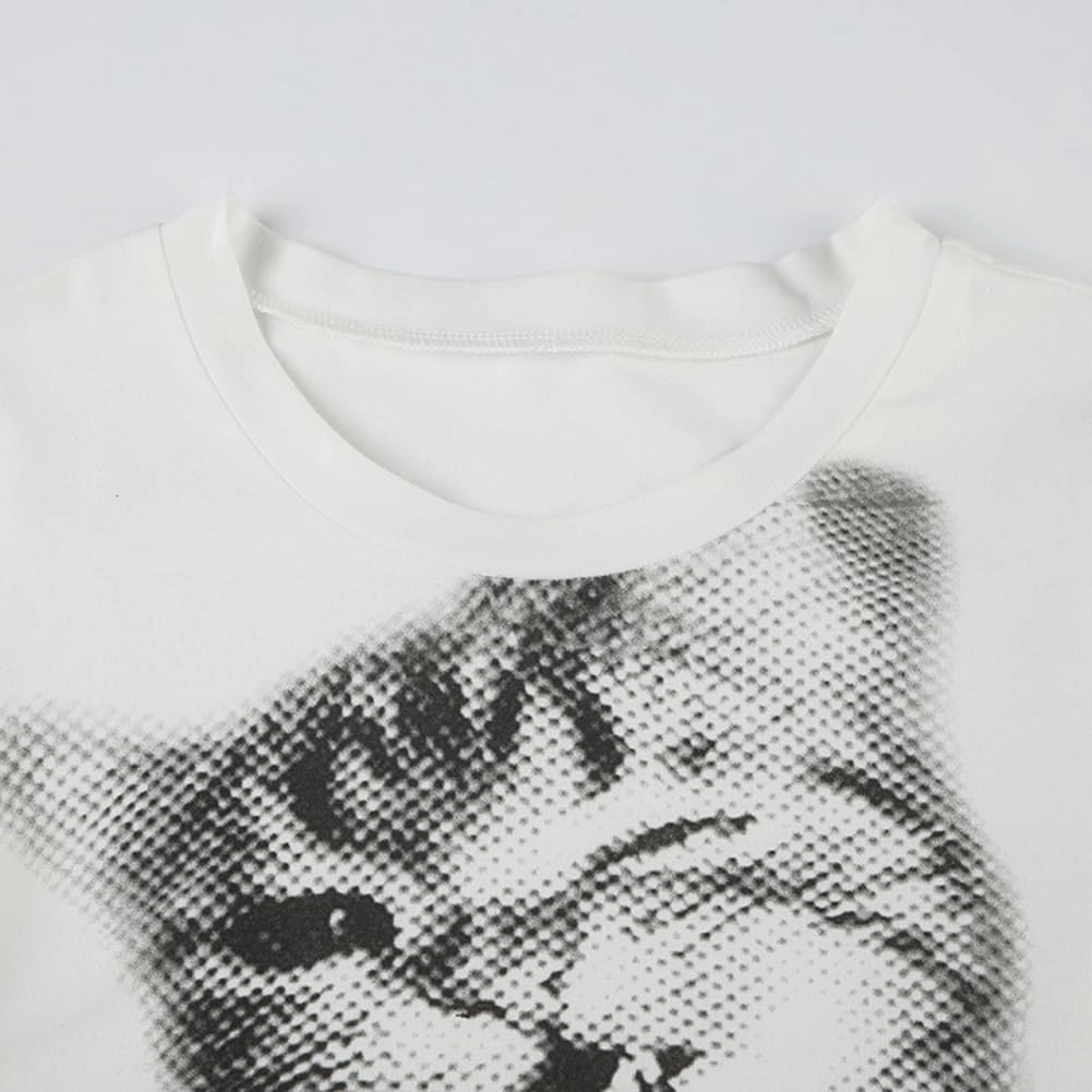 E Girl Clothing Graphic Print Summer Crop Top for Teen Girls