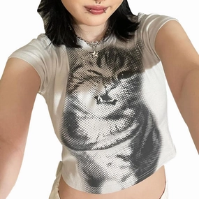 E Girl Clothing Graphic Print Summer Crop Top for Teen Girls