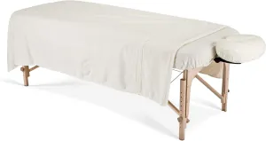 EARTHLITE DURA-Luxe Flannel Massage Table Sheet Set Durable, Soft, Luxurious Comfort, Double-Napped Top Sheet & Crescent Cover