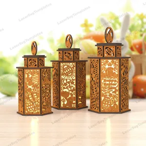 Easter night light lantern laser cut svg file