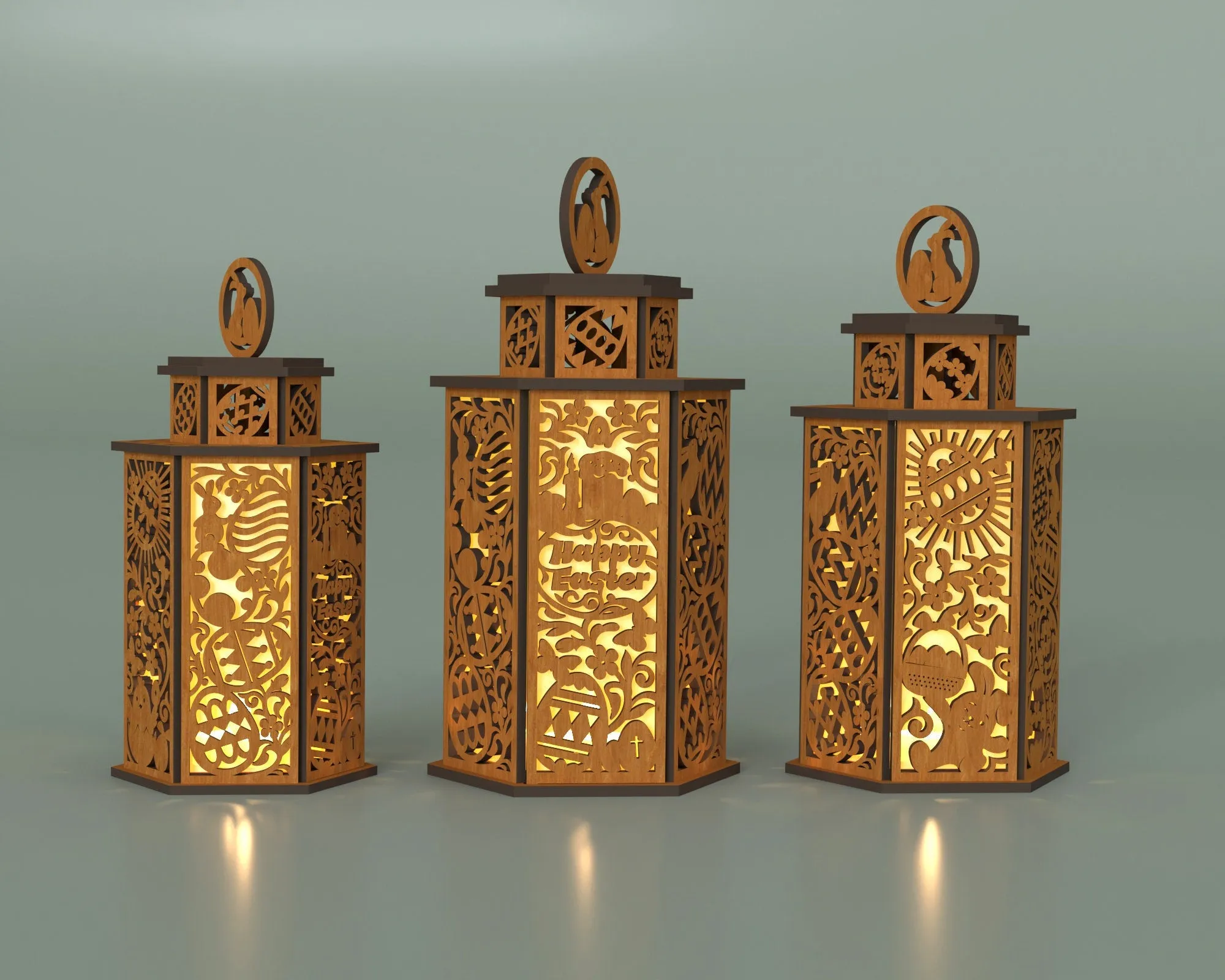 Easter night light lantern laser cut svg file