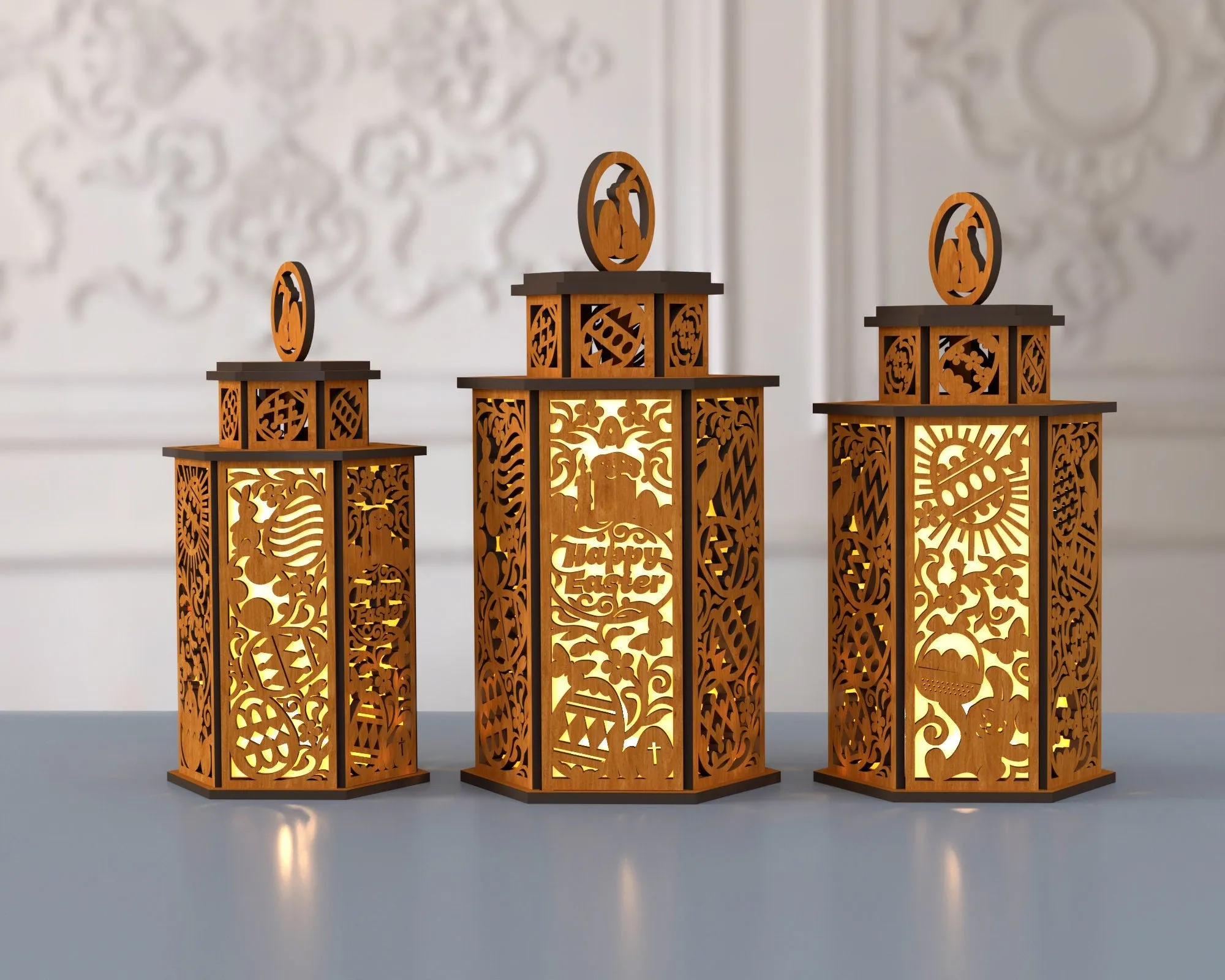 Easter night light lantern laser cut svg file