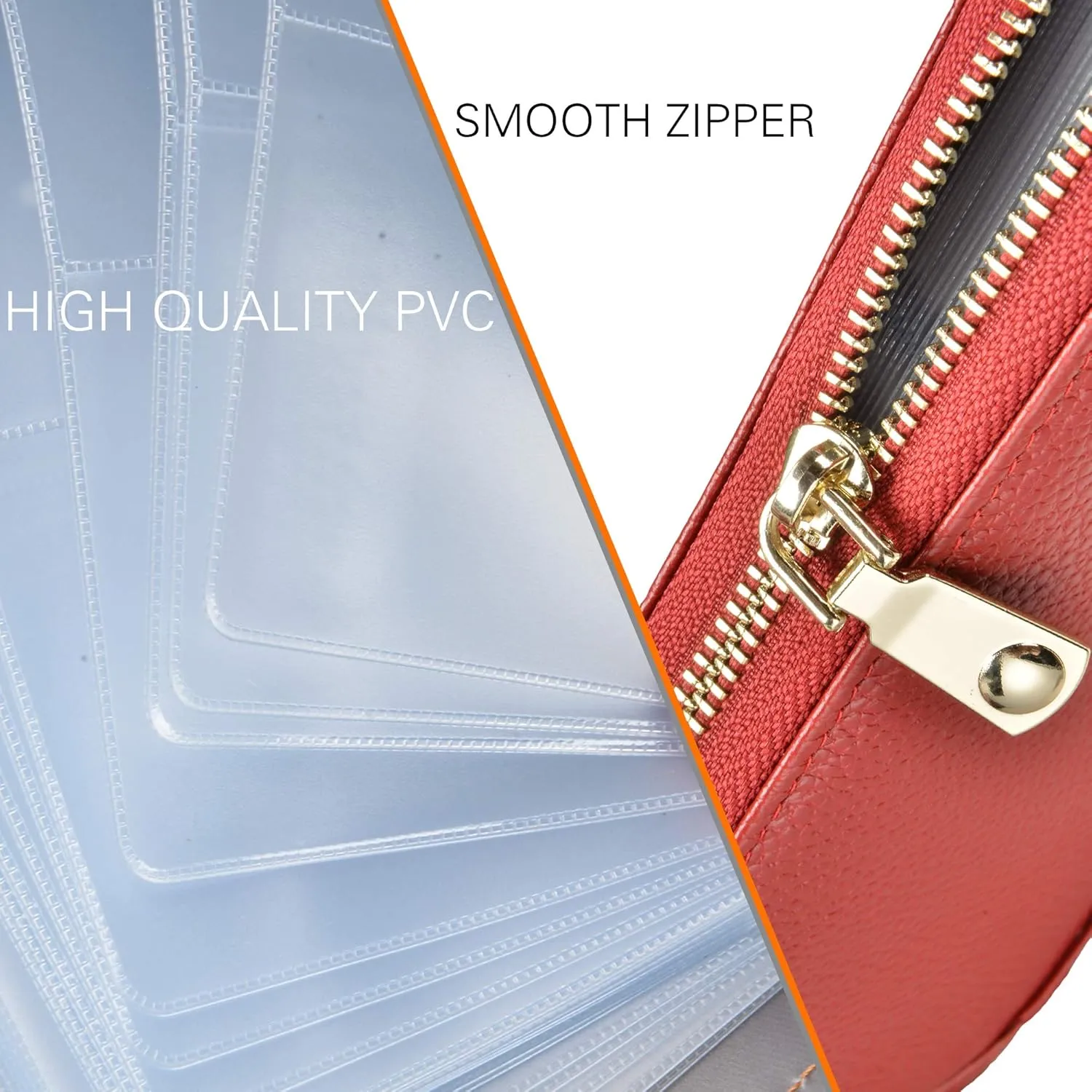 Easyoulife Credit Card Holder Wallet Womens Zipper Leather Case Purse RFID Blocking