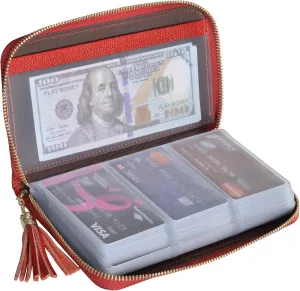 Easyoulife Credit Card Holder Wallet Womens Zipper Leather Case Purse RFID Blocking