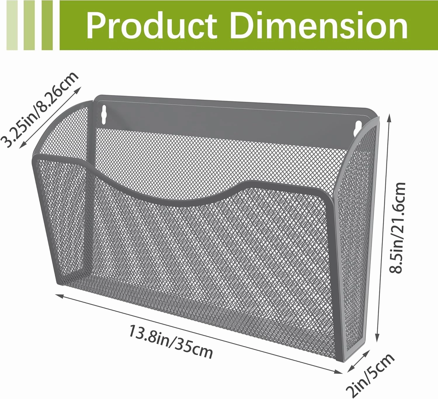 EasyPAG 6 Pack Mesh Wall File Organizer | Vertical Mounted Single Pocket Holder for A4/Letter Size Files - Rust-Proof Metal Organizer for Office, Home, School, Silver