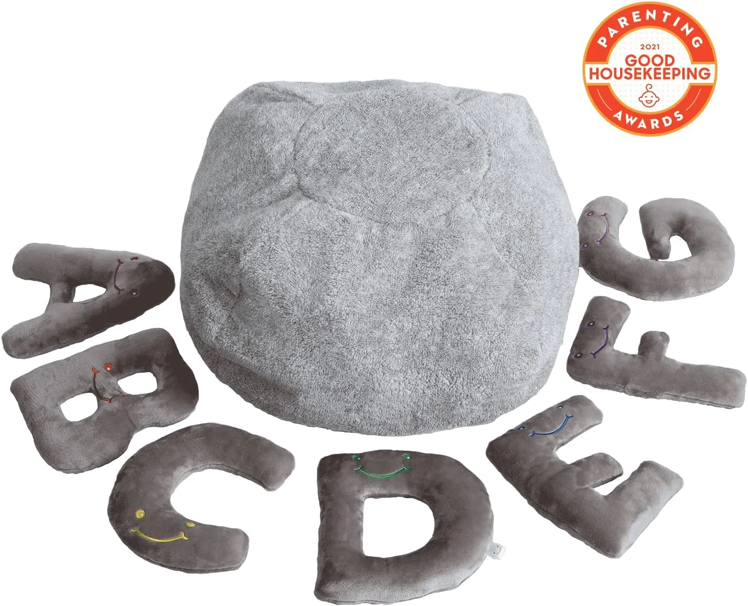 Educational Alphabet Toys - 26 Piece Rhino Grey Set, Large 11" Stuffed Letters in Plush Bag - Perfect Learning Language Awareness & ABCs Recognition Gifts for Kids, 3, 4, & 5 Year Olds
