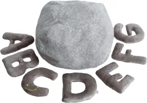 Educational Alphabet Toys - 26 Piece Rhino Grey Set, Large 11" Stuffed Letters in Plush Bag - Perfect Learning Language Awareness & ABCs Recognition Gifts for Kids, 3, 4, & 5 Year Olds