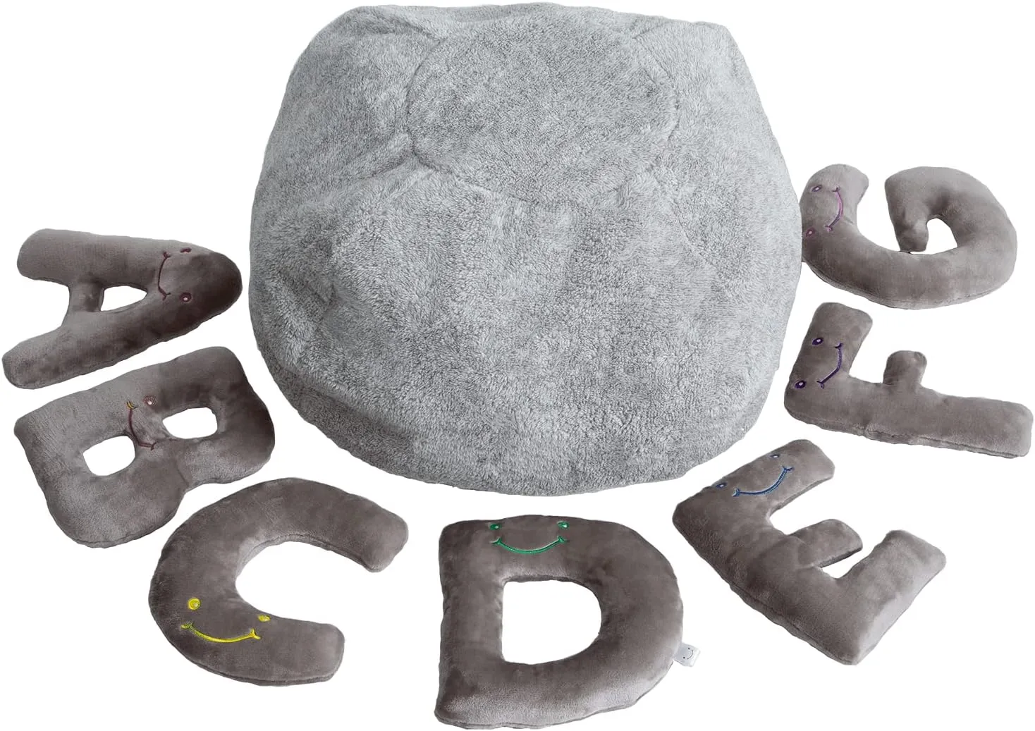 Educational Alphabet Toys - 26 Piece Rhino Grey Set, Large 11" Stuffed Letters in Plush Bag - Perfect Learning Language Awareness & ABCs Recognition Gifts for Kids, 3, 4, & 5 Year Olds