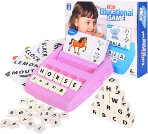 Educational Toys for Kids Ages 3-8, Matching Letter Spelling Game ABC Learning, learning toys for 4-7 year old girls ,Birthday Party Gifts Easter Basket Stuffer for 3 4 5 6 7 8 Year Olds Girls Pink