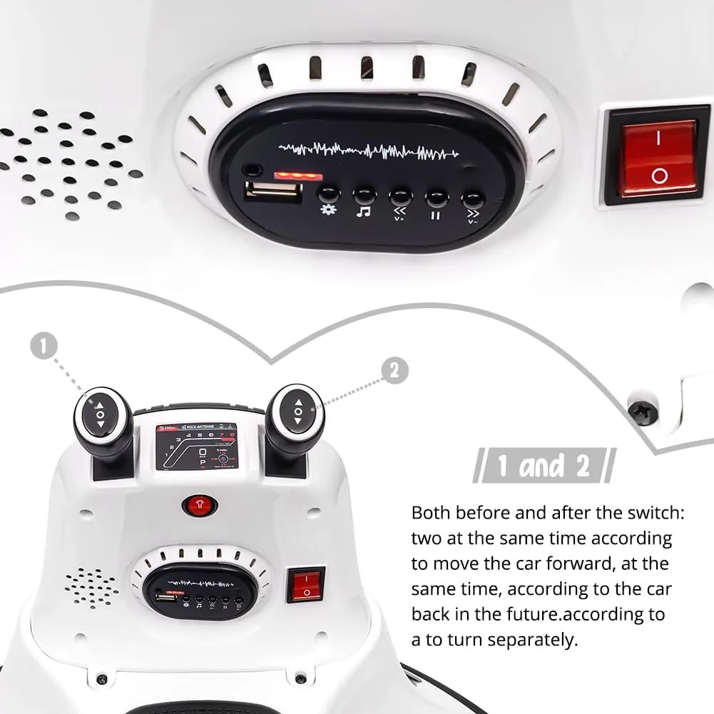 Electric Ride On Bumper Car for Kids Bumping Car with Remote Control, Safety Belt, Flashing Lights, Music, 360° Spin Ride On Toy for Toddlers, Boys, and Girls, White
