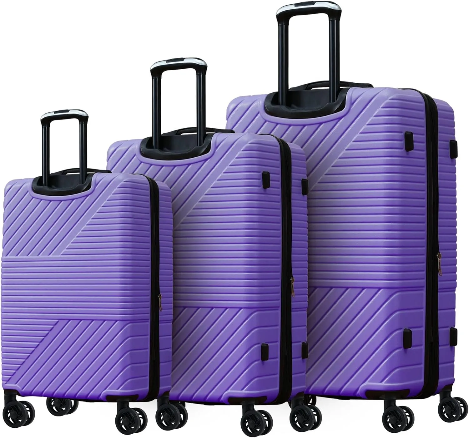 Elegant 3-Piece Hardshell Luggage Set for Stress-Free Travel, Lightweight and Durable with Double Spinner Wheels, Purple