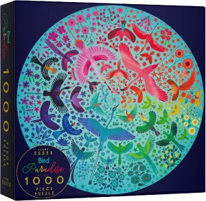 Elena Essex Puzzles for Adults 1000 Pieces - Bird Paradise | 1000 Piece Puzzles for Adults | Jigsaw Puzzles | Bird Rainbow Puzzle | Round Puzzles 26.5 inches Diameter