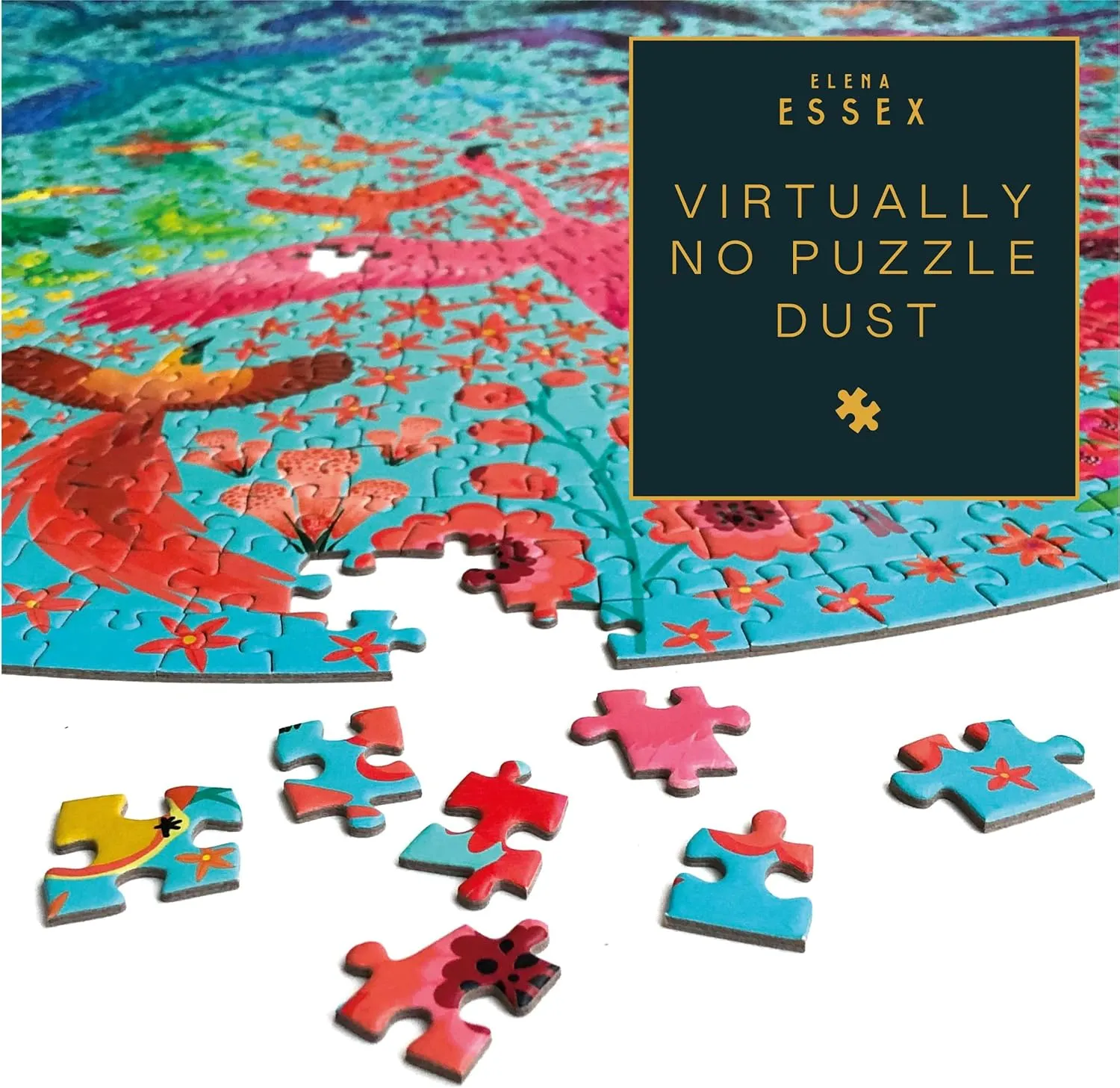 Elena Essex Puzzles for Adults 1000 Pieces - Bird Paradise | 1000 Piece Puzzles for Adults | Jigsaw Puzzles | Bird Rainbow Puzzle | Round Puzzles 26.5 inches Diameter