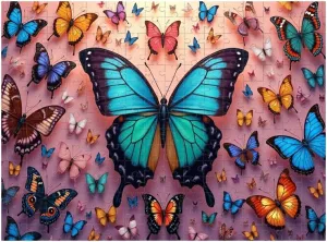 Enchanting Butterflies – 500-Piece Jigsaw Puzzle – Vibrant & Colorful Art – Fun & Relaxing Challenge – 14.9x20.4in