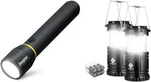 Energizer LED Flashlight Vision PRO, Ultra Bright 1000  Lumens, IPX4 Water Resistant & Etekcity Lantern Camping Essentials Lights, Led Lantern for Power Outages, Tent Lights for Emergency