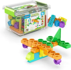 Engino STEAM Maker Junior 10 Model Set, Stackable Building Blocks, STEM Building Toys, Educational Toys for Kids 4 , Gift for Boys & Girls