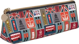 England Symbols Print Simple Pencil Case Triangle Pouch for Pens Makeup Art Supplies Daily Essentials
