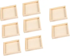 ERINGOGO 8Pcs Wooden Cube Puzzle Block Storage Trays Natural Color Puzzle Organization Trays for Easy Storage and Display for Family Activities