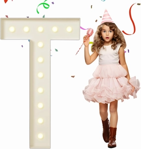 eufony 4FT Marquee Letters - Large Light Up Letter T for Birthday Party, Baby Shower & Anniversary Decor - 4 Feet DIY Kit