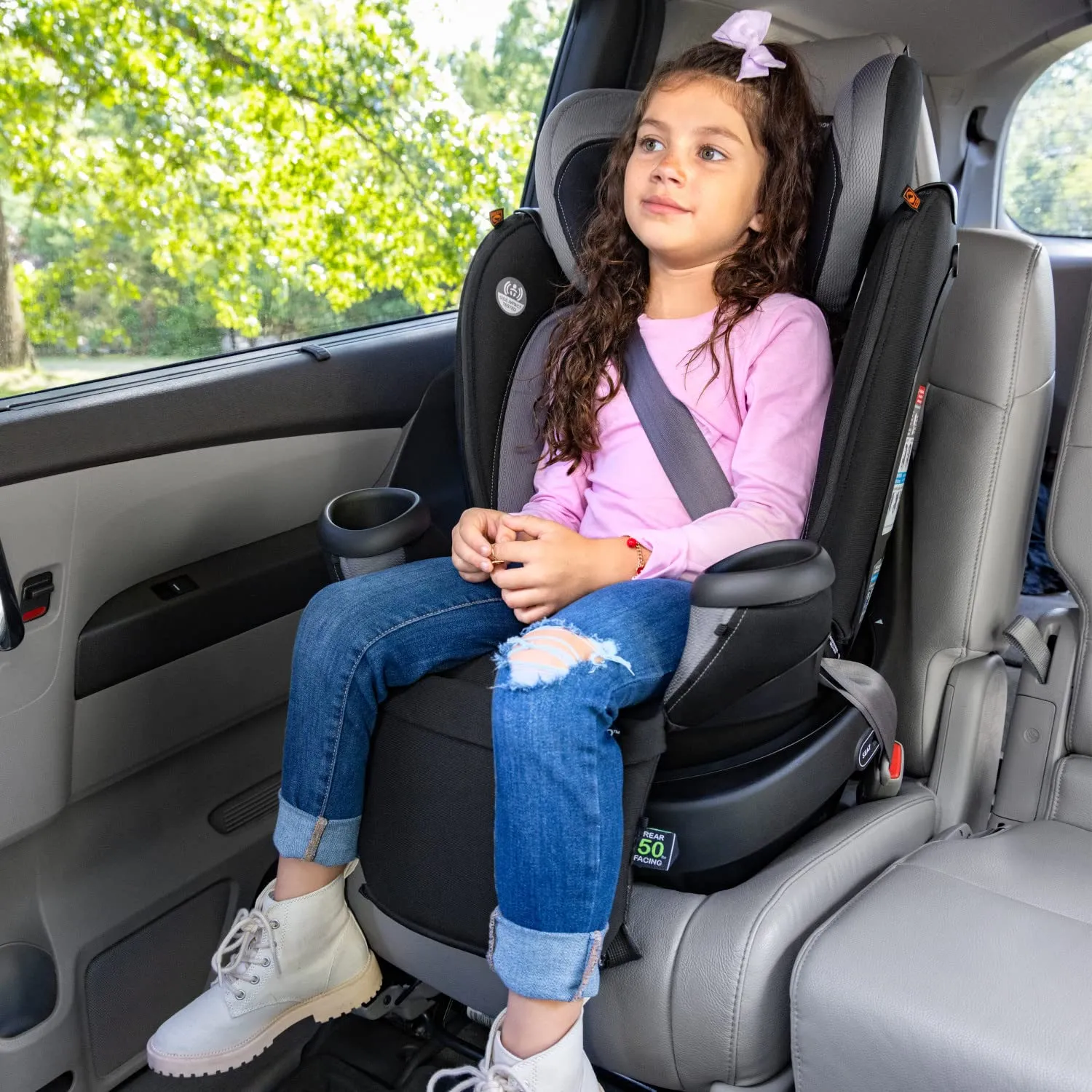 Evenflo Revolve360 Extend Convertible Car Seat with 360 Degree Rotation, Extended Rear-Facing, Forward-Facing, Booster Mode, and Secure Latch Install, Revere Gray