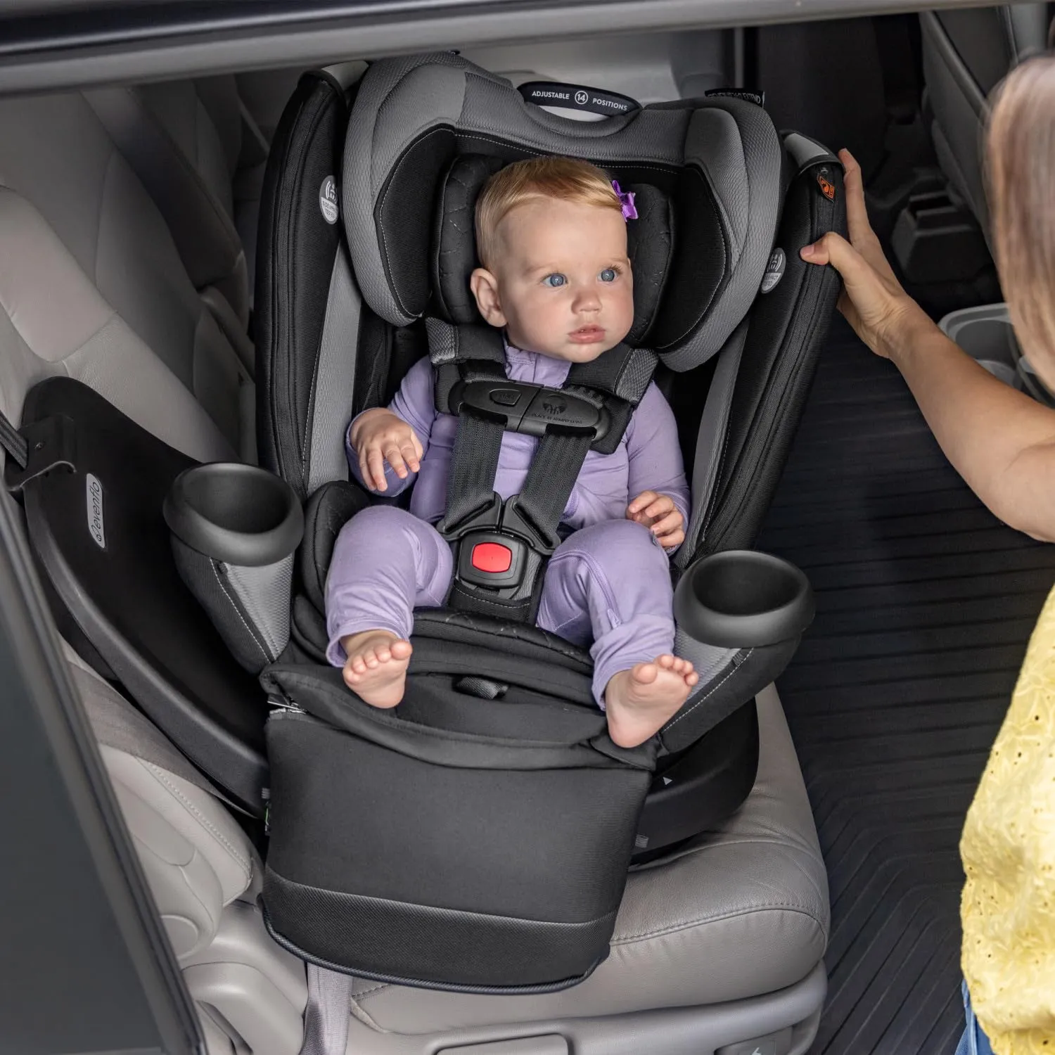 Evenflo Revolve360 Extend Convertible Car Seat with 360 Degree Rotation, Extended Rear-Facing, Forward-Facing, Booster Mode, and Secure Latch Install, Revere Gray