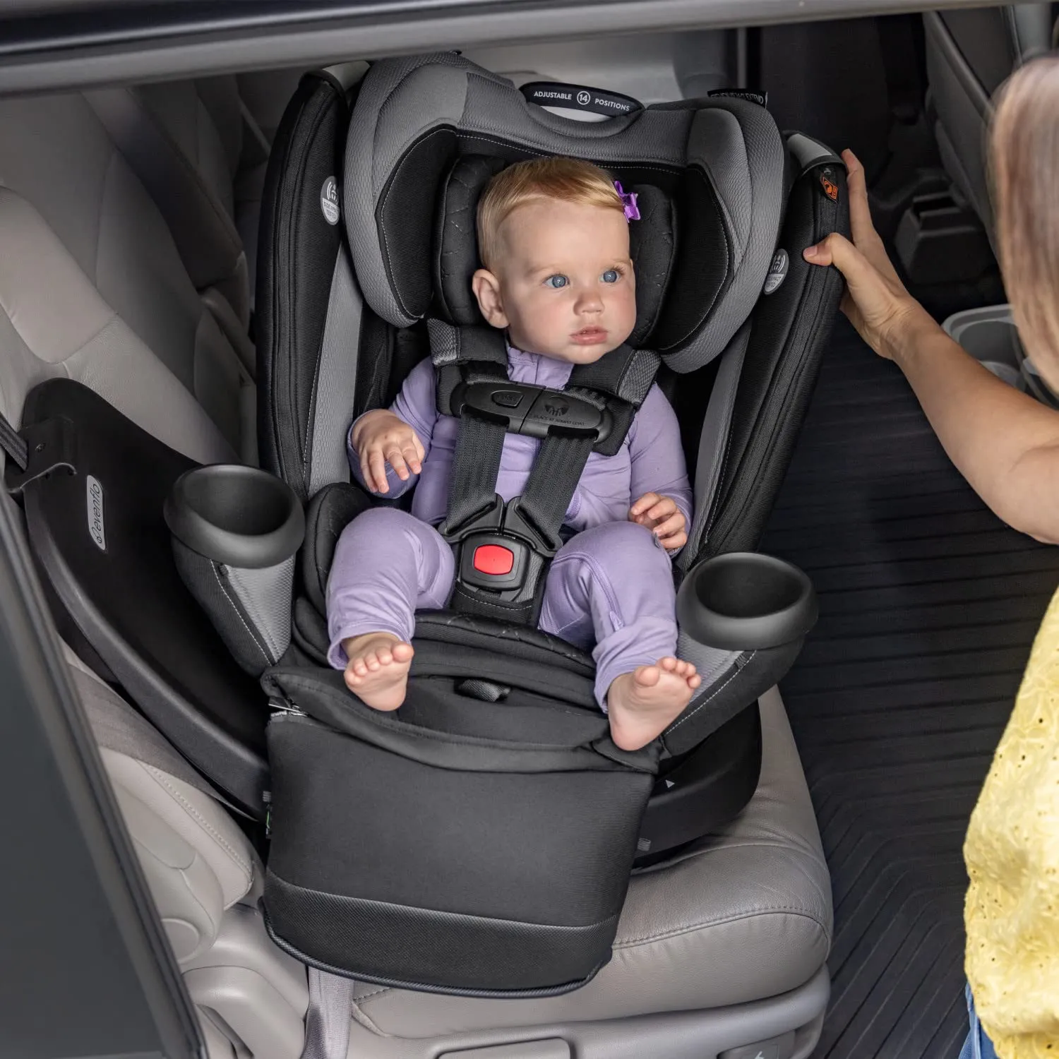 Evenflo Revolve360 Extend Convertible Car Seat with 360 Degree Rotation, Extended Rear-Facing, Forward-Facing, Booster Mode, and Secure Latch Install, Revere Gray