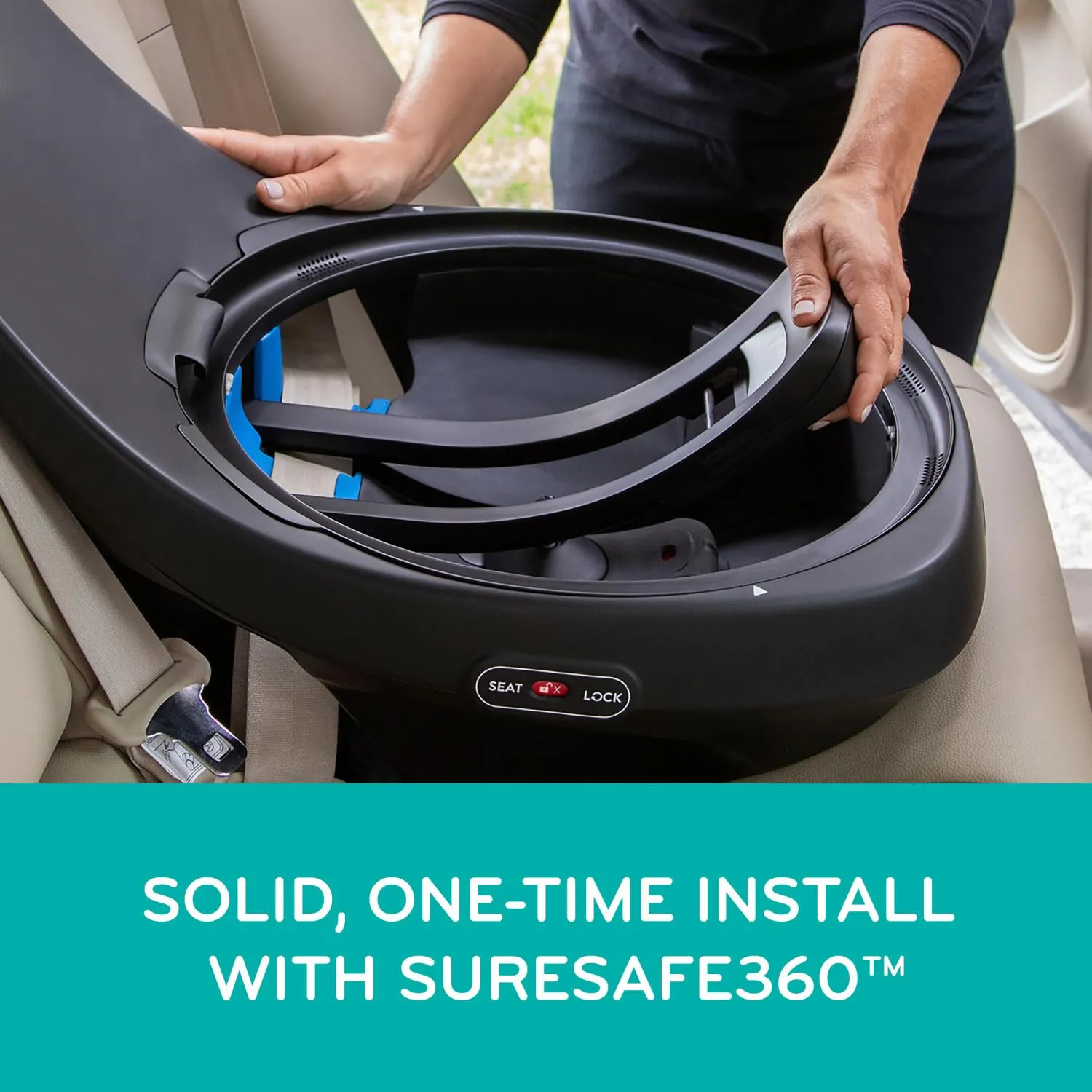 Evenflo Revolve360 Slim 2-in-1 Rotational Car Seat with Quick Clean Cover (Sutton Purple)