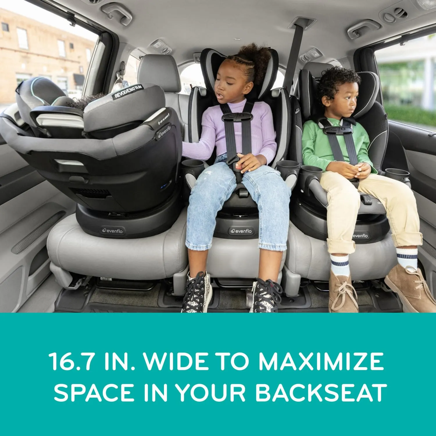 Evenflo Revolve360 Slim 2-in-1 Rotational Car Seat with Quick Clean Cover (Sutton Purple)