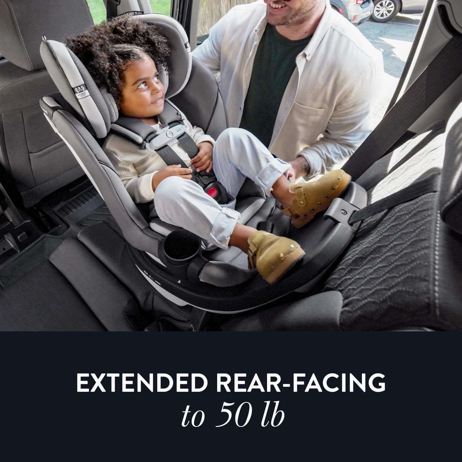 Evenflo Gold Revolve360 Slim 2-in-1 Rotational Car Seat with SensorSafe (Pearl Gray)