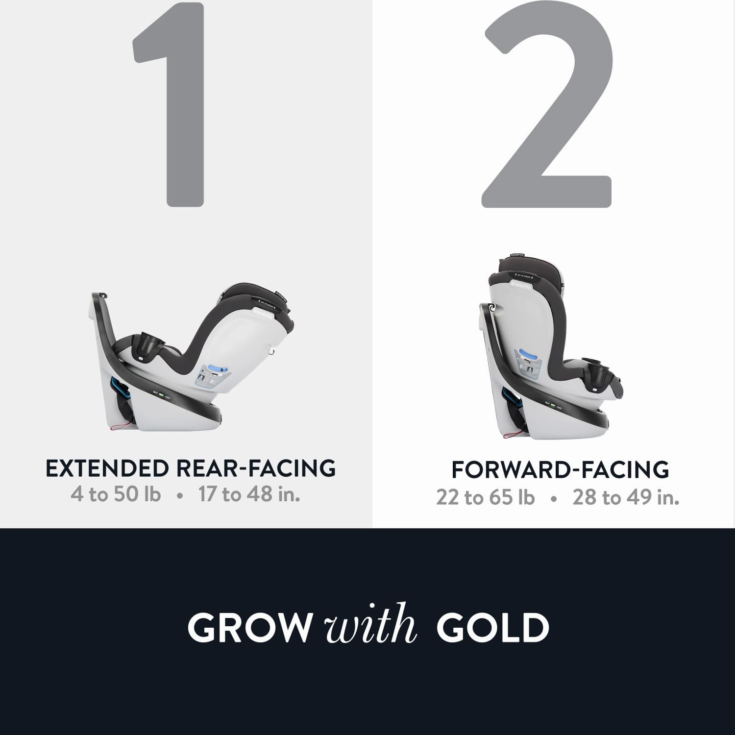 Evenflo Gold Revolve360 Slim 2-in-1 Rotational Car Seat with SensorSafe (Pearl Gray)