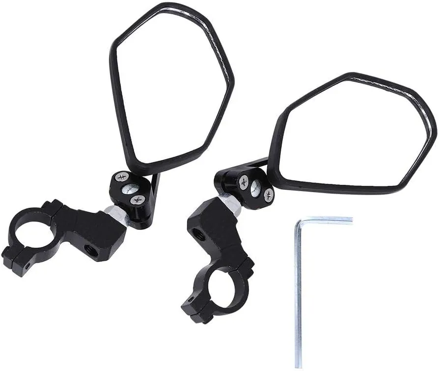 EVTSCAN Bike Rear View Mirror, Aluminium Alloy 360° Rotating Bicycle Reflective Rear View Mirror Back Sight Bike Cycling Equipment