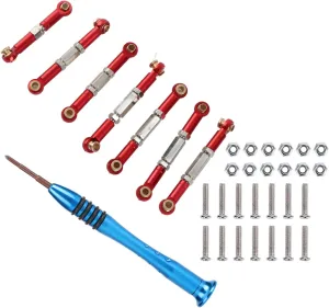 EVTSCAN Metal Pull Rod Durable Install Removal WLTOYS 144001 RC CAR RED Blue (Red)