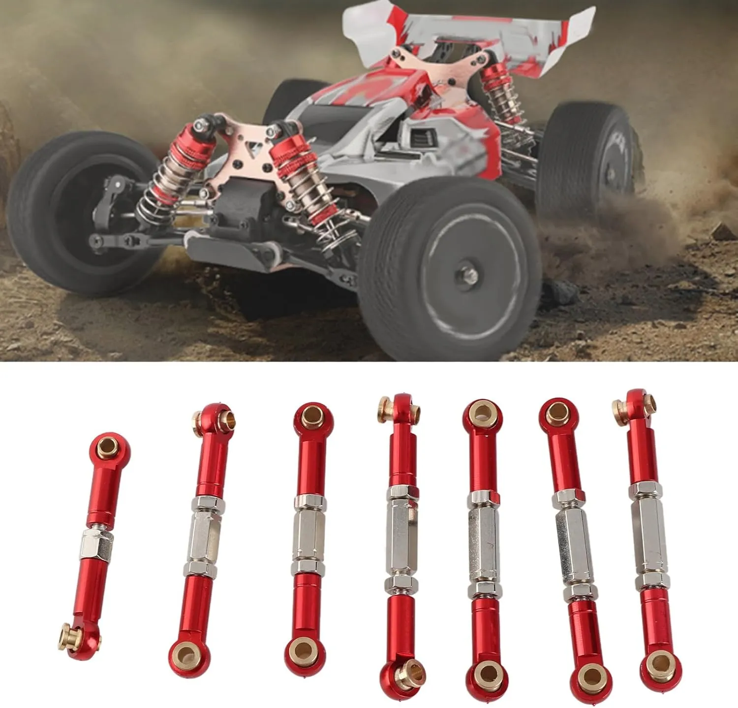 EVTSCAN Metal Pull Rod Durable Install Removal WLTOYS 144001 RC CAR RED Blue (Red)