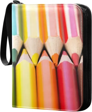 Exnundod 4 Pocket Trading Card Binder Crayons Colorful PU Leather Card Collection Binder Sports Card Binder 400 Cards Organizer Binder Collectible Trading Card Albums