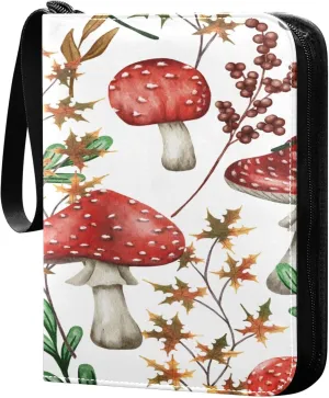 Exnundod Watercolor Seamless Pattern Nature Painting Trading Card Binder for Cards, Ethnic Card Album 4-Pockets for 400 Cards with Removable Sleeves PU Baseball Card Holder Football Sp