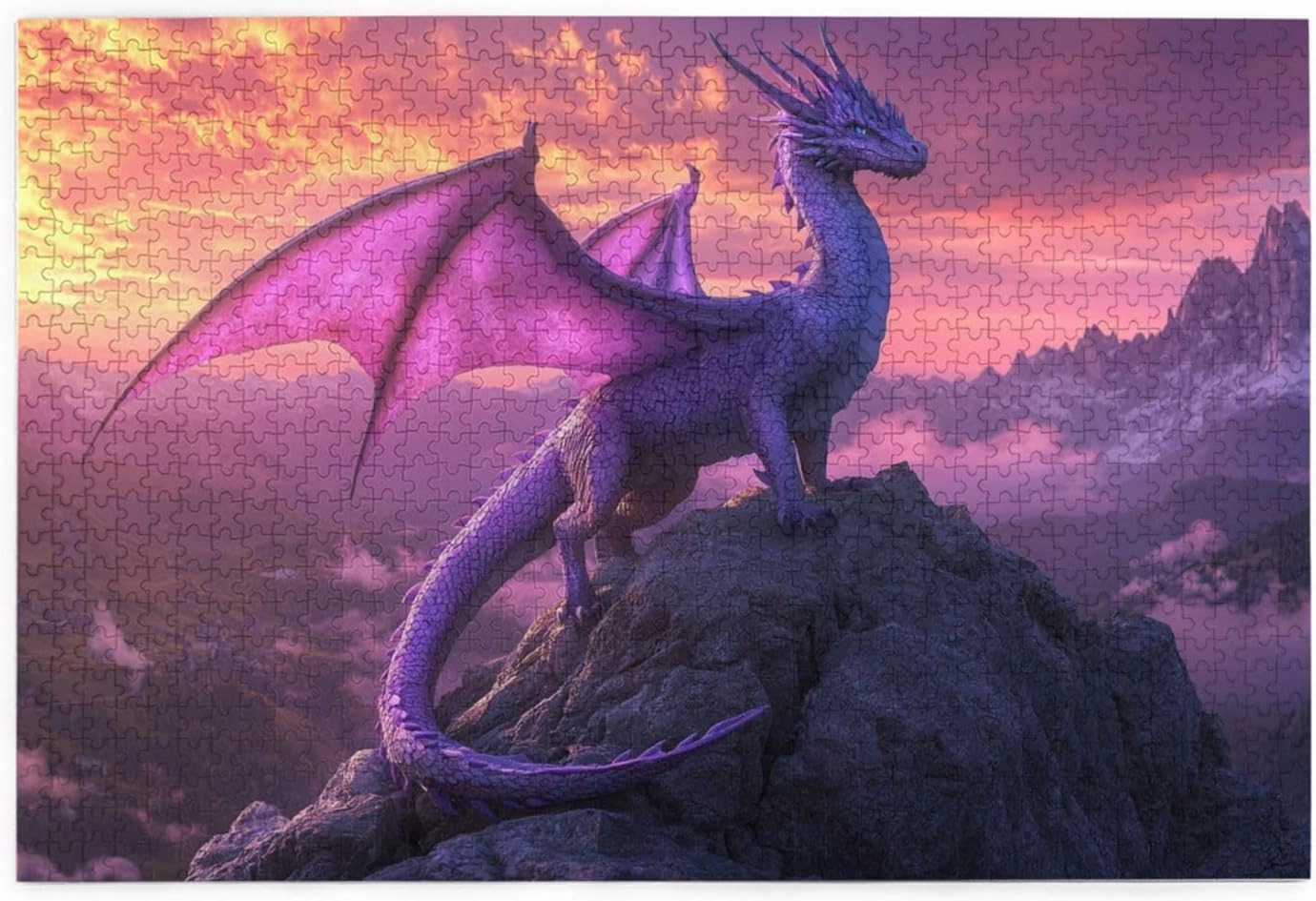 Exquisite Dragons 1000 Pieces of Adult Wooden Puzzle,Fantasy Art Animals,Alpine Scenery,Vibrant and Unique Design,Exercise Hands-On Ability and Thinking Patience,Wonderful Imagination