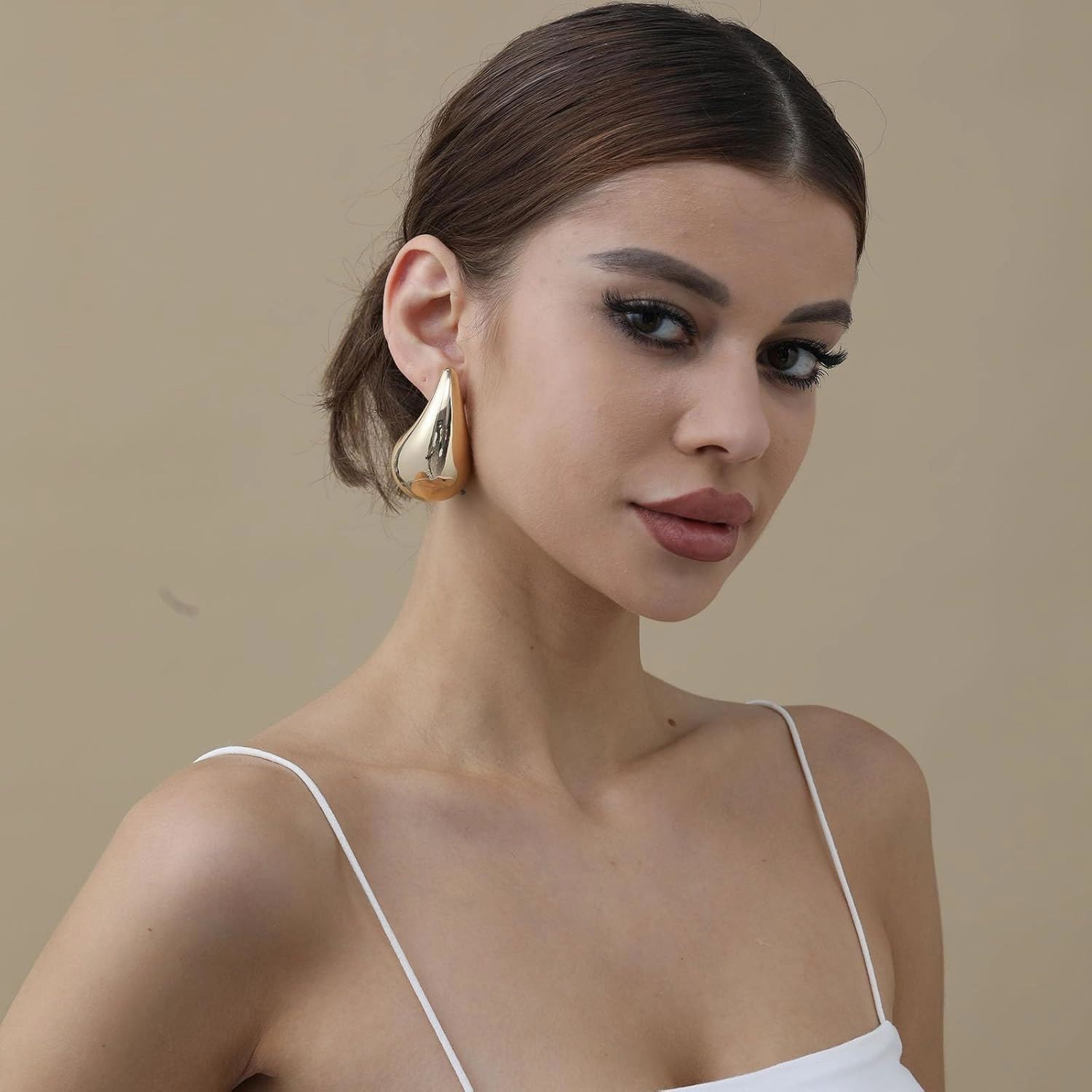 Extra Large Big Drop Earrings for Women, Oversized Chunky Gold Hoop Earrings Lightweight Hypoallergenic Gold Plated Earring Fashion Jewelry