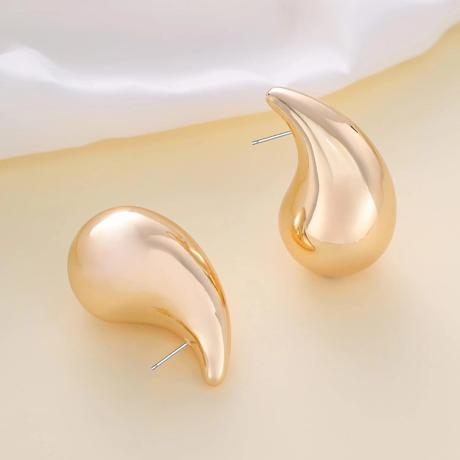 Extra Large Big Drop Earrings for Women, Oversized Chunky Gold Hoop Earrings Lightweight Hypoallergenic Gold Plated Earring Fashion Jewelry