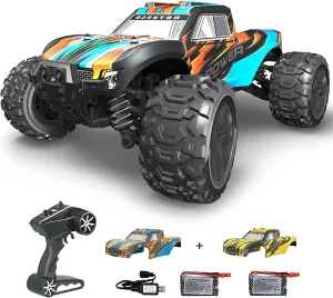 Extreme 1:18 Scale Fast RC Cars for Adults - 36 KPH High-Speed Waterproof 4WD Off-Road Truck with 2.4GHz Remote Control, 2 Rechargeable Batteries for Thrilling Adventures