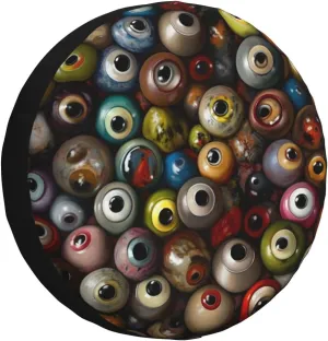 Eye Balls Car Tire Cover Waterproof Wheel Cover Sun Rain Snow Wheel Protector Travel Camper Spare Tire Covers Car Accessories Fit for Rv SUV Truck Trailer 16 inch