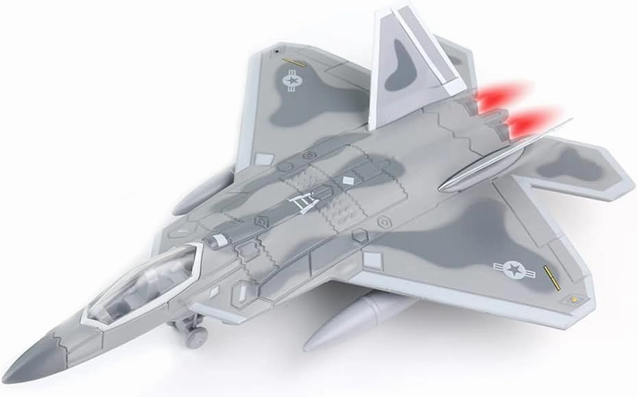 F22 Airplane Toy, Fighter Jet Toy for Kids, Pull Back Toy Jets, Diecast Airplanes Model with Light & Sound, Metal Airplane Gifts for Kids Decor