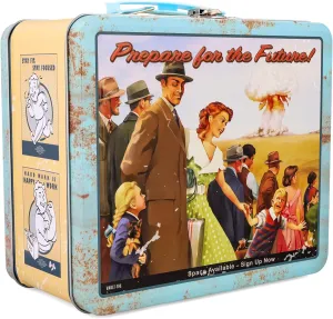 Fallout Vault-Tec "Prepare For The Future" Retro-Style Metal Lunchbox | Reusable Storage Tin Container