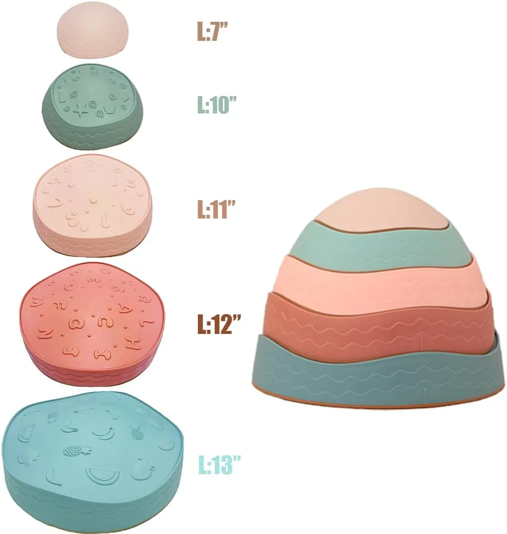 Fanboxk Non-Slip Stepping Stones for Kids,Up to 220 Ibs for Promoting Toddler's Balance Coordination Skills,Obstacle Courses Sensory Toys Outdoor or Indoor Play for Kids Age 3-8