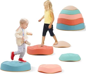 Fanboxk Non-Slip Stepping Stones for Kids,Up to 220 Ibs for Promoting Toddler's Balance Coordination Skills,Obstacle Courses Sensory Toys Outdoor or Indoor Play for Kids Age 3-8