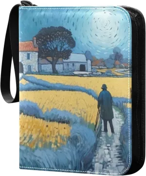 Farmland Painting Card Binder, 400 Pockets Card Holder with 50 Sleeves, Sturdy Card Holder Folders for Game Cards & Sports Cards