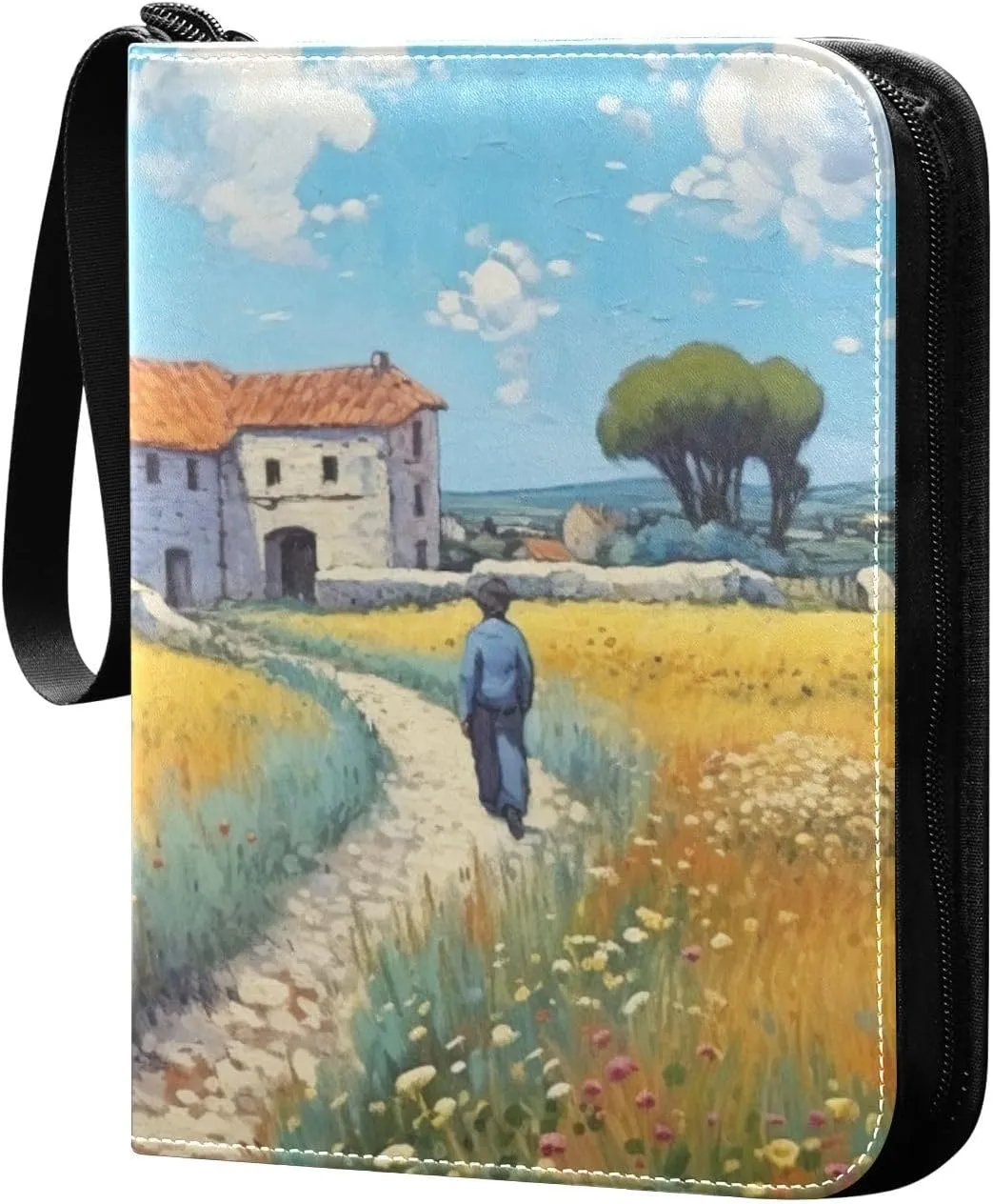Farmland Painting Card Binder, 400 Pockets Card Holder with 50 Sleeves, Sturdy Card Holder Folders for Game Cards & Sports Cards